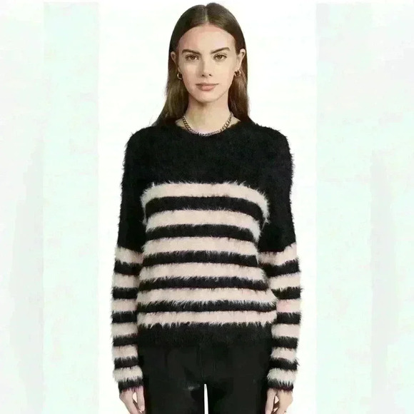 Velvet by Graham and Spencer LuLu Stripe Sweater, Size Large - Picture 6 of 6